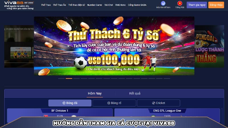 Hướng dẫn tham gia cá cược tại viva88